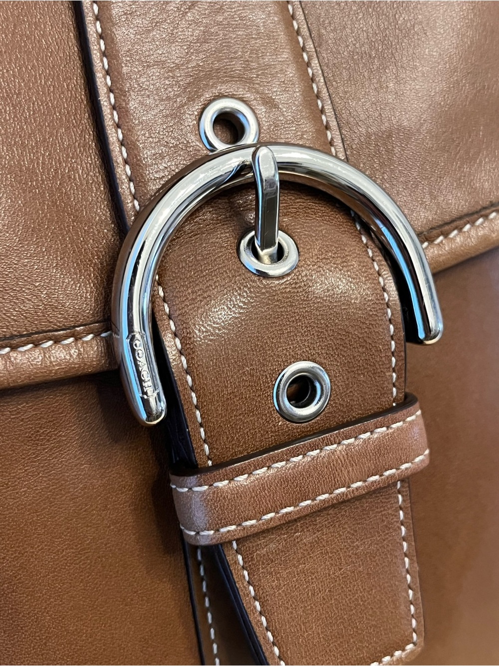 Coach Vintage Soho Tan Leather Shoulder Convertible Crossbody Bag F3S-9480 - Picture 5 of 11